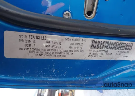 2015 Dodge Dart Sxt z USA, uszkodzony, nr VIN 1C3CDFBB6FD299082